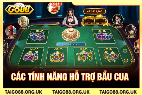 Các tính năng khi chơi bầu cua GO88