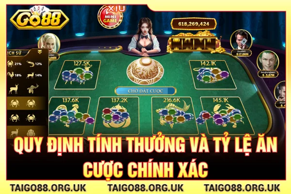 Cách tính thưởng theo luật chơi bầu cua